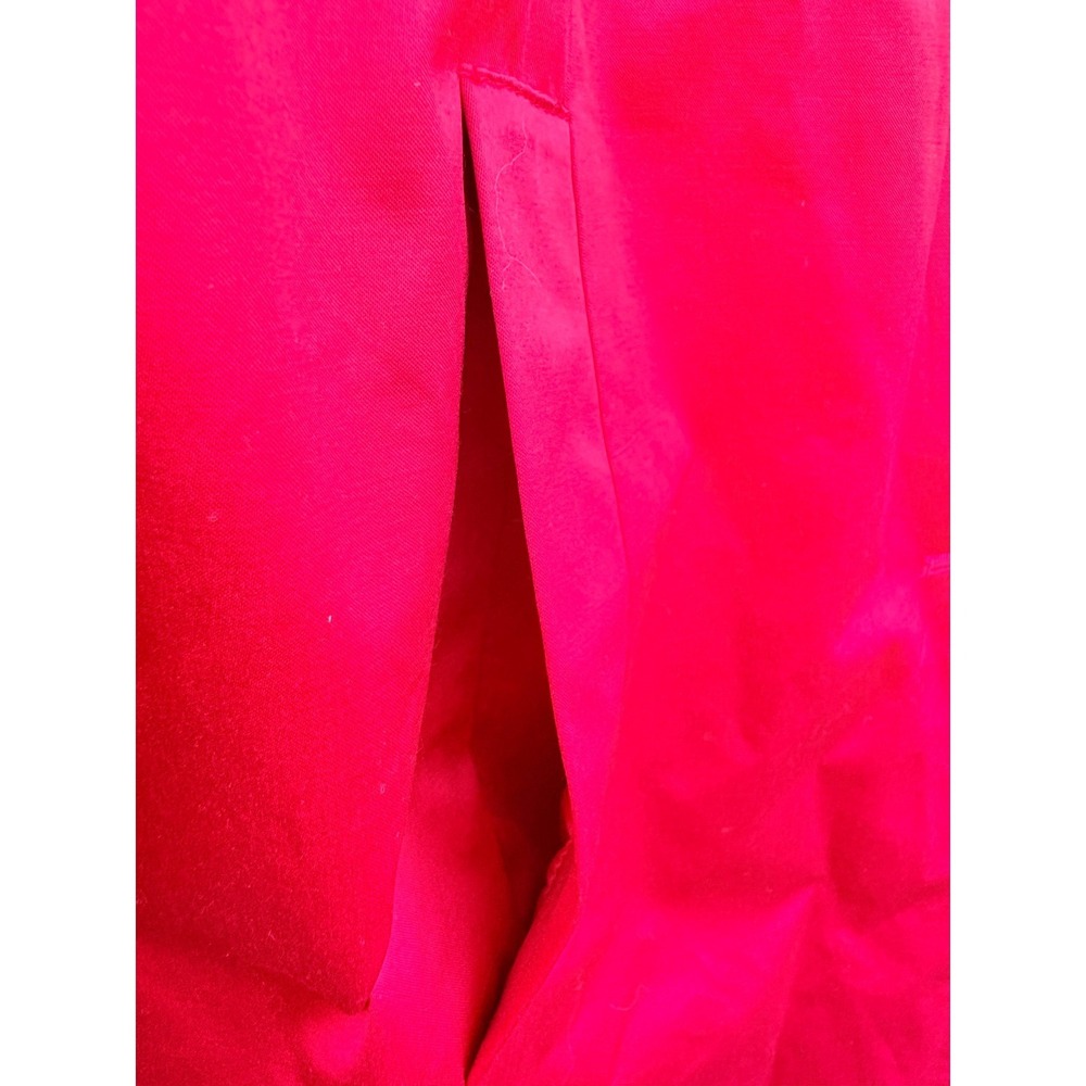 Calvin Klein Dopamine Red‎ Single Breasted Trench Coat Geometric Lining Size L - Picture 4 of 8